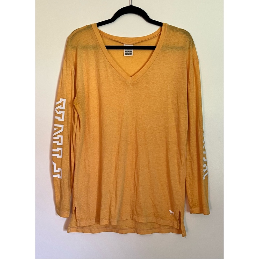 Pink Long Sleeved V-Neck Tee